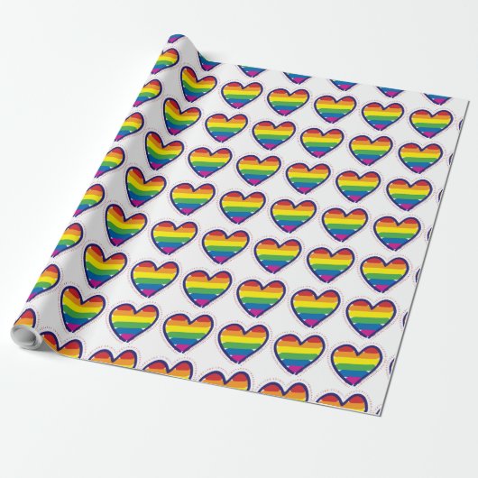 Gay Pride Liefdes Harten Cadeaupapier (Uitgerold)