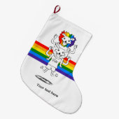 Gay Pride Lion Funny Cartoon Grote Kerstsok (Voorkant (Hangend))