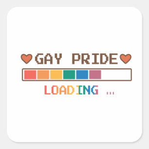 Gay Pride – Loading Progress Bar LGBTQ Vierkante Sticker