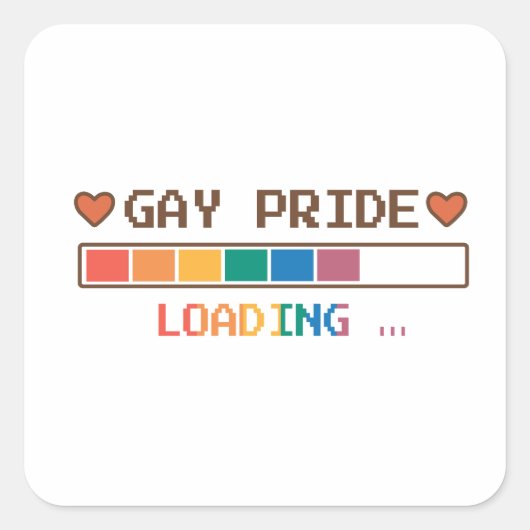 Gay Pride – Loading Progress Bar LGBTQ Vierkante Sticker (Voorkant)