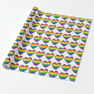 Gay Pride Love Heart Cadeaupapier