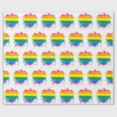 Gay Pride Love Heart Cadeaupapier (Vlak)
