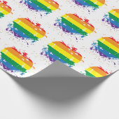 Gay Pride Love Heart Cadeaupapier (Hoek)