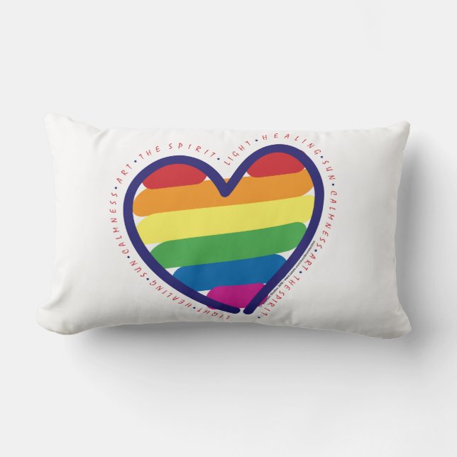 Gay Pride Love Heart Kussen (Voorkant)
