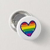 Gay Pride Love Heart Ronde Button 3,2 Cm (Voorkant /achterkant)