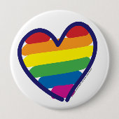 Gay Pride Love Heart Ronde Button 4,0 Cm (Voorkant)