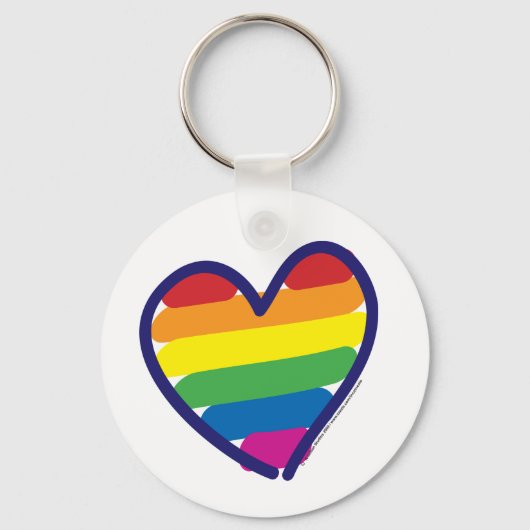 Gay Pride Love Heart Sleutelhanger (Voorkant)