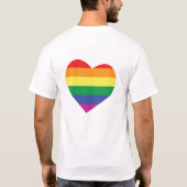 Gay Pride Love Heart T-shirt (Achterkant)
