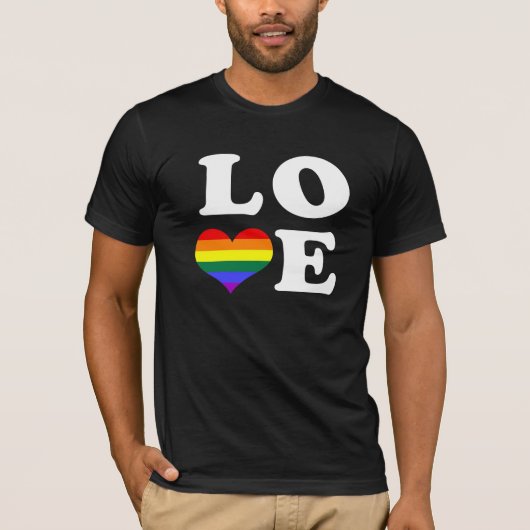 Gay Pride Love Heart T-shirt (Voorkant)