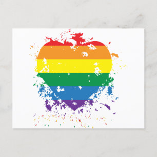 Gay Pride Love Heart Uitnodiging Briefkaart