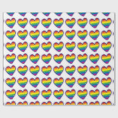 Gay Pride Love Hearts Cadeaupapier (Vlak)