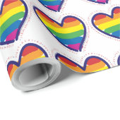 Gay Pride Love Hearts Cadeaupapier (Rol Hoek)