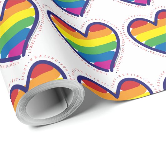 Gay Pride Love Hearts Cadeaupapier (Rol Hoek)