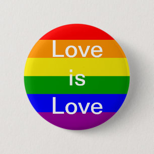 Gay pride love is love regenboogvlag ronde button 5,7 cm