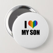Gay Pride Love son Ronde Button 4,0 Cm (Voorkant /achterkant)