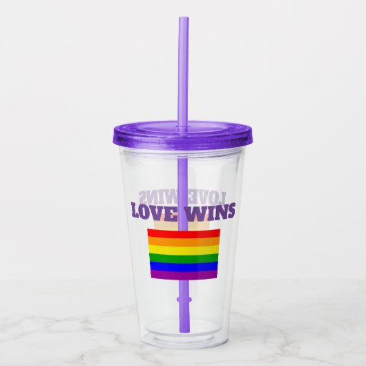Gay Pride Love wins Acryl Drinkbeker (Voorkant)