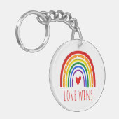 Gay Pride Love Wins Regenboog LGBT Sleutelhanger (Voorkant Links)