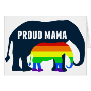 Gay Pride Ma Proud Mama Elephant Rainbow LGBTQ