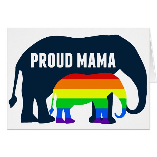 Gay Pride Ma Proud Mama Elephant Rainbow LGBTQ (Voorkant Horizontaal)