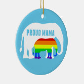Gay Pride Ma Proud Mama Elephant Rainbow LGBTQ Keramisch Ornament (Rechts)