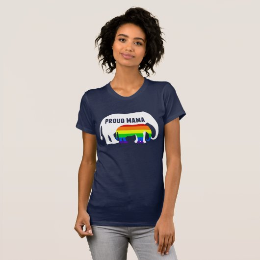 Gay Pride Ma Proud Mama Elephant Rainbow LGBTQ T-shirt (Voorkant volledig)