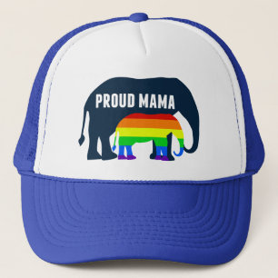 Gay Pride Ma Proud Mama Elephant Rainbow LGBTQ Trucker Pet