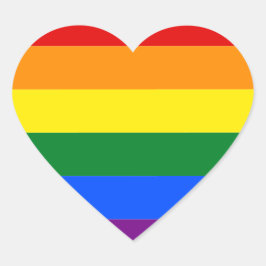 Gay pride maand LGBT Rainbow Stripes Kleurrijk Hart Sticker