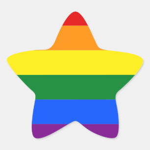 Gay pride maand LGBT Rainbow Stripes Kleurrijk Ster Sticker