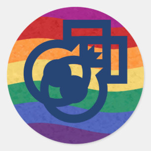 Gay Pride Male Gender Symbol Rainbow Ronde Sticker