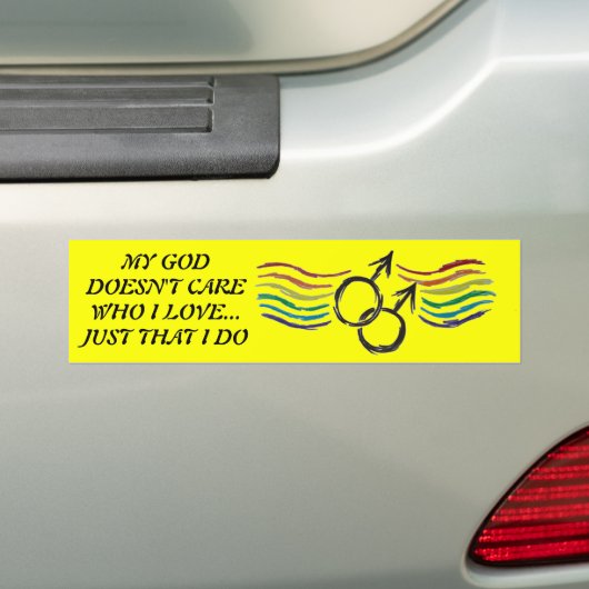 Gay Pride Male Symbol Bumpersticker (Op auto)