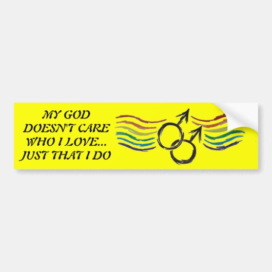 Gay Pride Male Symbol Bumpersticker (Voorkant)