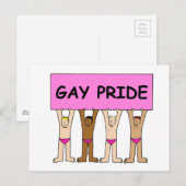 Gay Pride-Mannen in roze onderbroek Briefkaart (Voorkant / Achterkant)