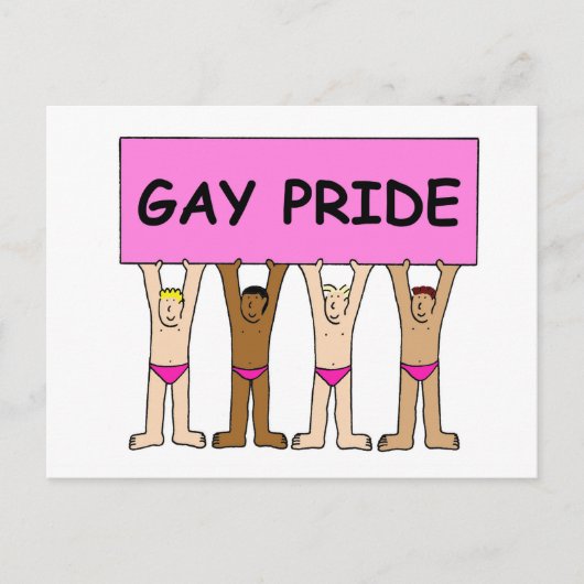 Gay Pride-Mannen in roze onderbroek Briefkaart (Voorkant)
