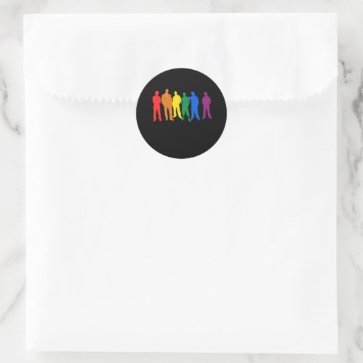 GAY PRIDE-MANNEN RONDE STICKER (Tas)