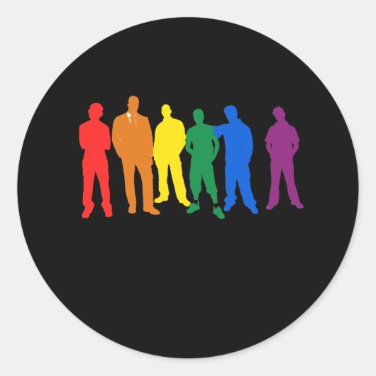 GAY PRIDE-MANNEN RONDE STICKER (Voorkant)