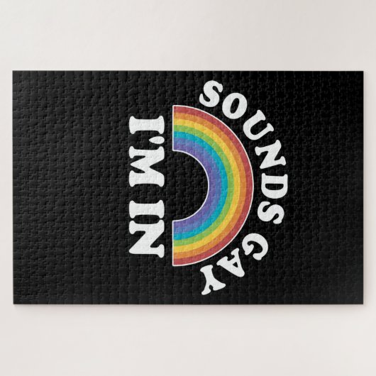 Gay Pride Mannen Vrouwen LGBT Regenbooggeluiden Ga Legpuzzel (Horizontaal)