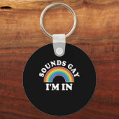 Gay Pride Mannen Vrouwen LGBT Regenbooggeluiden Ga Sleutelhanger (Voorkant)