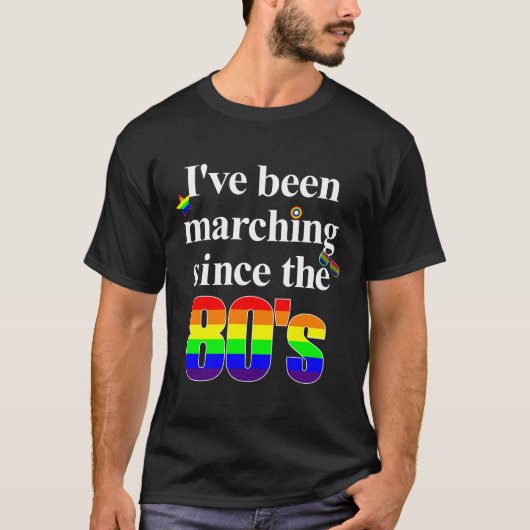 Gay Pride Marching LGBT 80 T-shirt (Voorkant)
