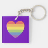 Gay Pride Merch Rainbow Heart LGBTQ Sleutelhanger (Achterkant)