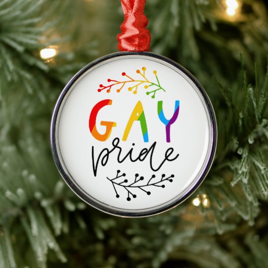 Gay Pride Metalen Ornament (Boom)