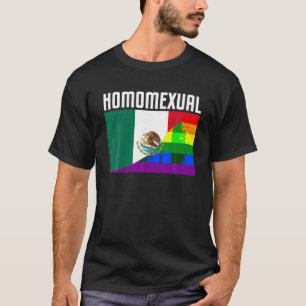 gay pride mexicaanse regenboog vlag trots homoseks t-shirt