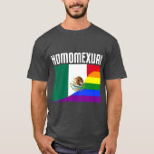 Gay Pride Mexican Rainbow Flag Proud Homoseksueel T-shirt (Voorkant)
