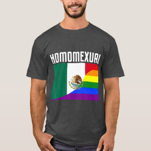 Gay Pride Mexican Rainbow Flag Proud Homoseksueel T-shirt