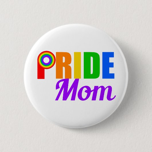 Gay Pride Moeder Regenboog Ronde Button 5,7 Cm (Voorkant)