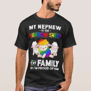 Gay Pride Month Gift My Nephew is regenboogschaap T-shirt