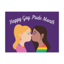 Gay Pride Month Lesbian Girls Romantic Kiss