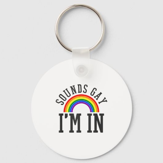 Gay Pride Month Sounds Gay Rainbow Funny Quote Gif Sleutelhanger (Voorkant)