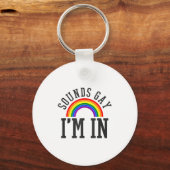 Gay Pride Month Sounds Gay Rainbow Funny Quote Gif Sleutelhanger (Voorkant)