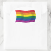 Gay Pride Movement Flag Oval Sticker (Tas)
