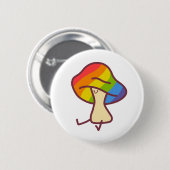 Gay Pride Mushroom Pin Ronde Button 5,7 Cm (Voorkant /achterkant)